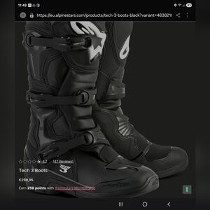 Alpinestars Tech 3 Black Motorcycle Boots